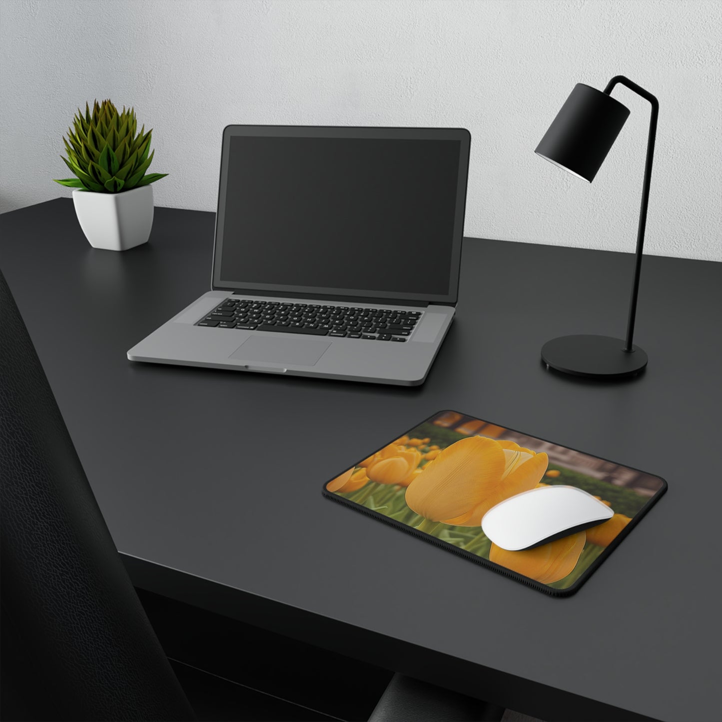 Yellow Tulip Non-Slip Mouse Pad (SP Photography Collection)