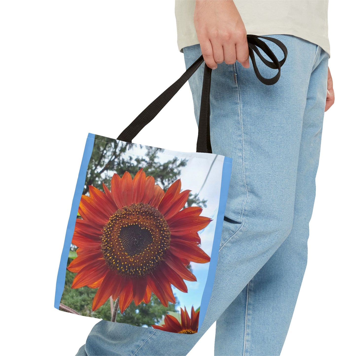 Heart Sunflower Tote Bag (Enchanted Exposures By Tammy Lyne) BLUE