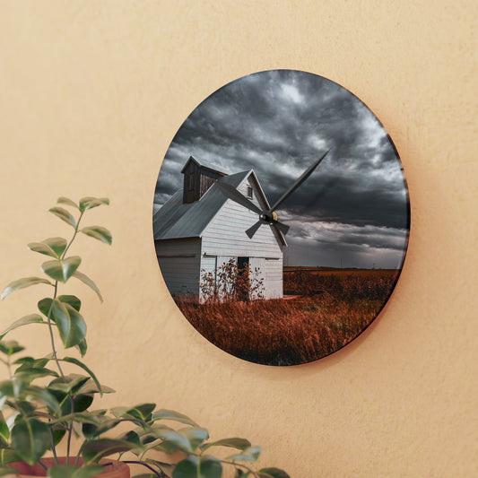 Field Barn Acrylic Wall Clock (SP Photography Collection)