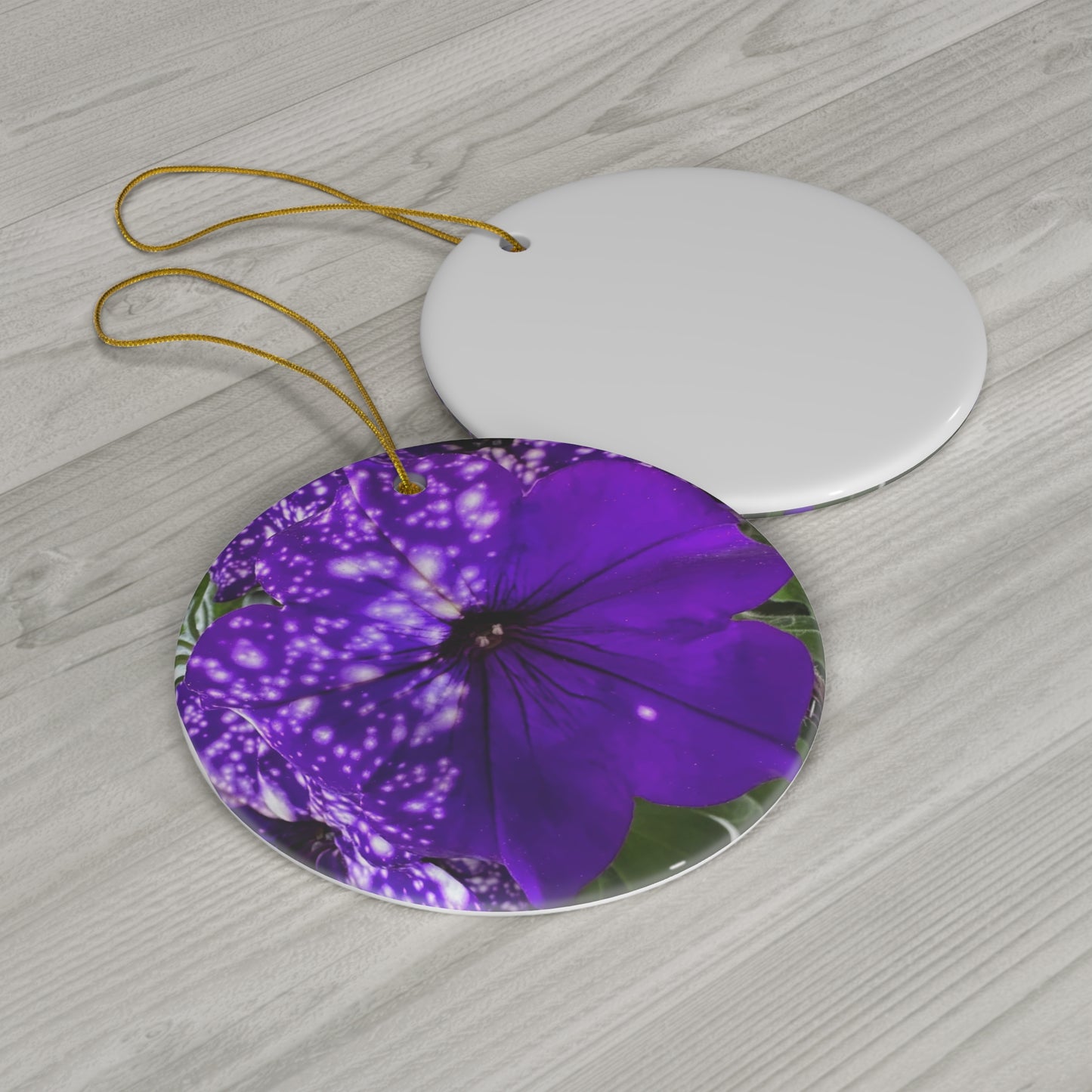 Purple Flower Ceramic Ornament (Custom Creations By Catelyn)