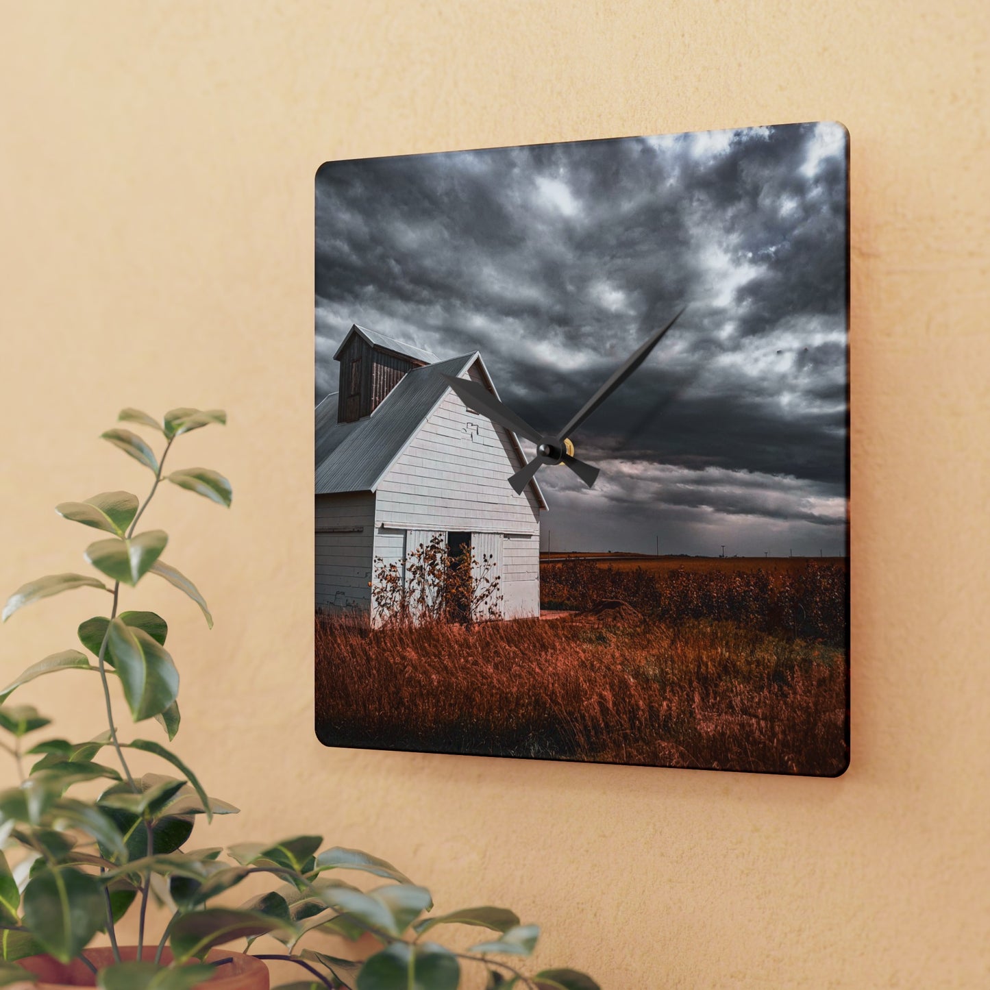 Field Barn Acrylic Wall Clock (SP Photography Collection)