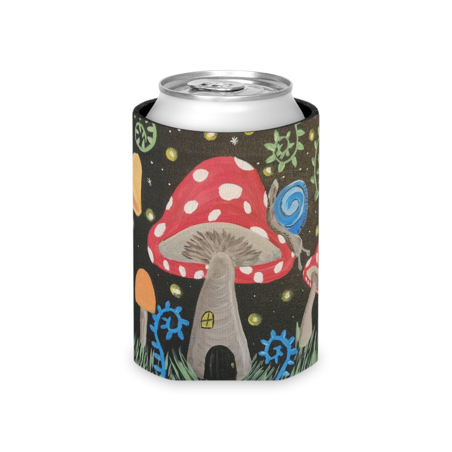 Magical Mushroom Regular Can Cooler Sleeve (Brookson Collection) BLUE