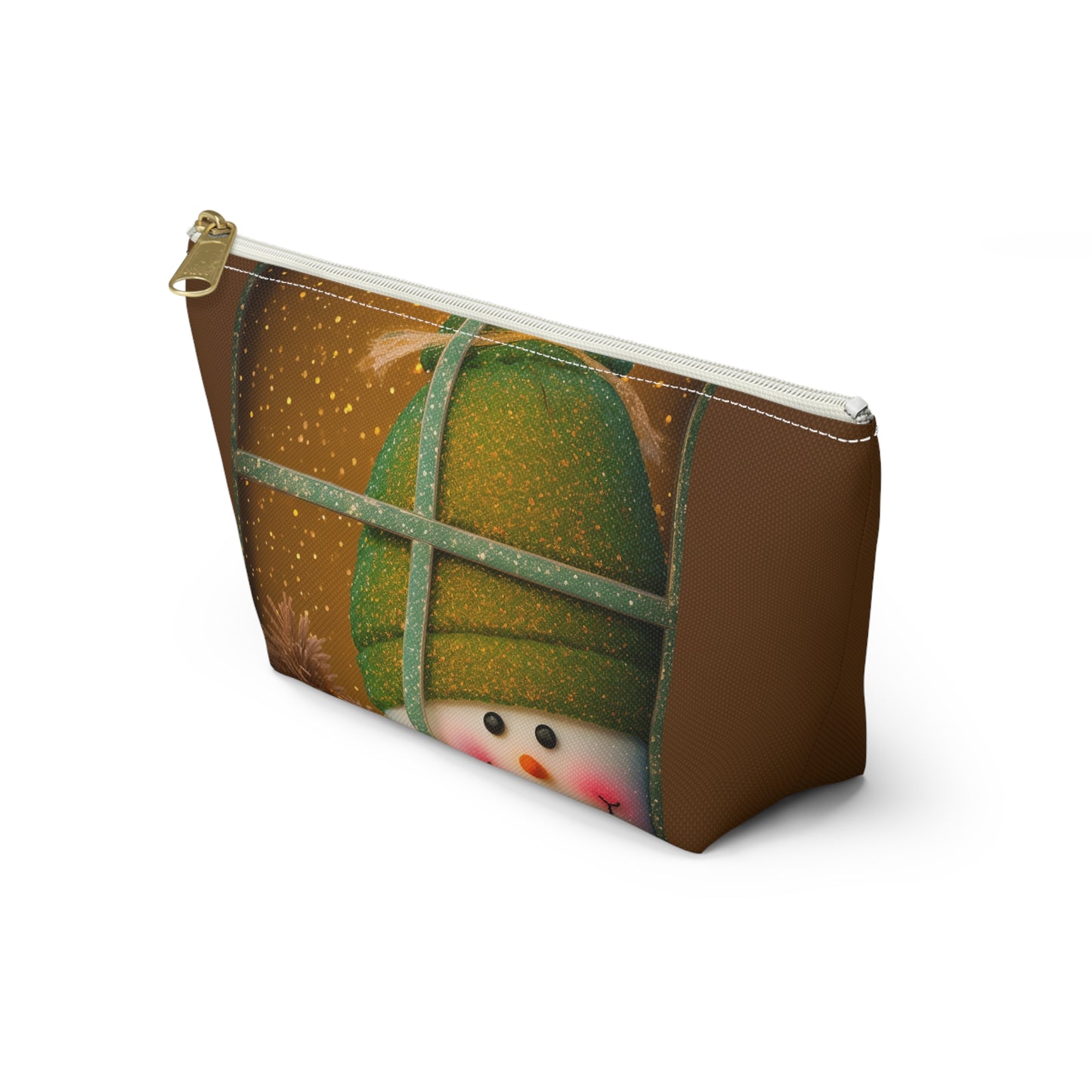 Peek A Boo Snowman Pouch w T-bottom (SP Photography Collection) BROWN