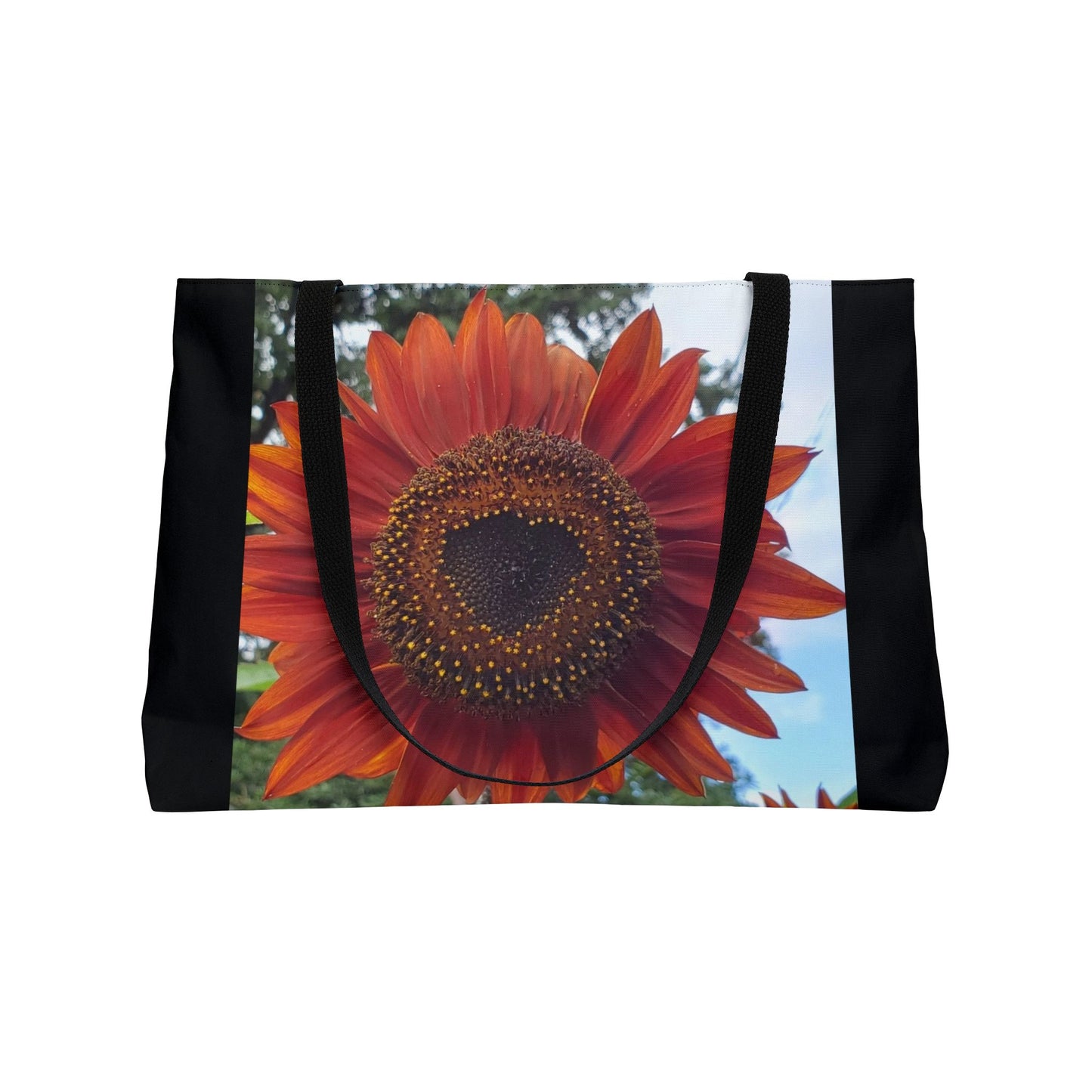 Heart Sunflower Weekender Tote Bag (Enchanted Exposures By Tammy Lyne Collection) BLACK