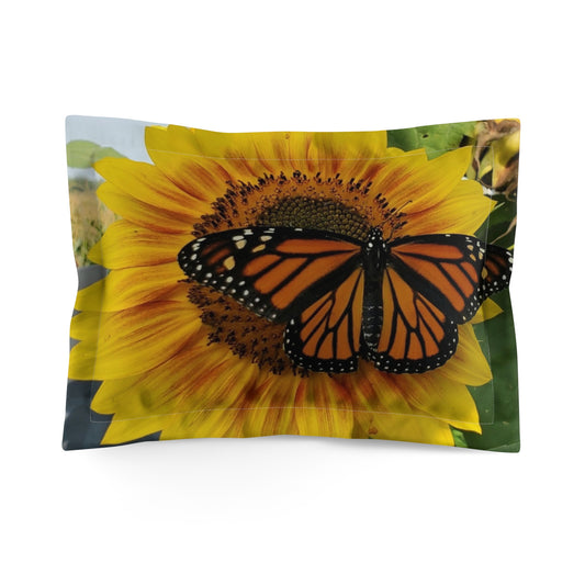 Happy Sunflower Microfiber Pillow Sham (Enchanted Exposures By Tammy Lyne)