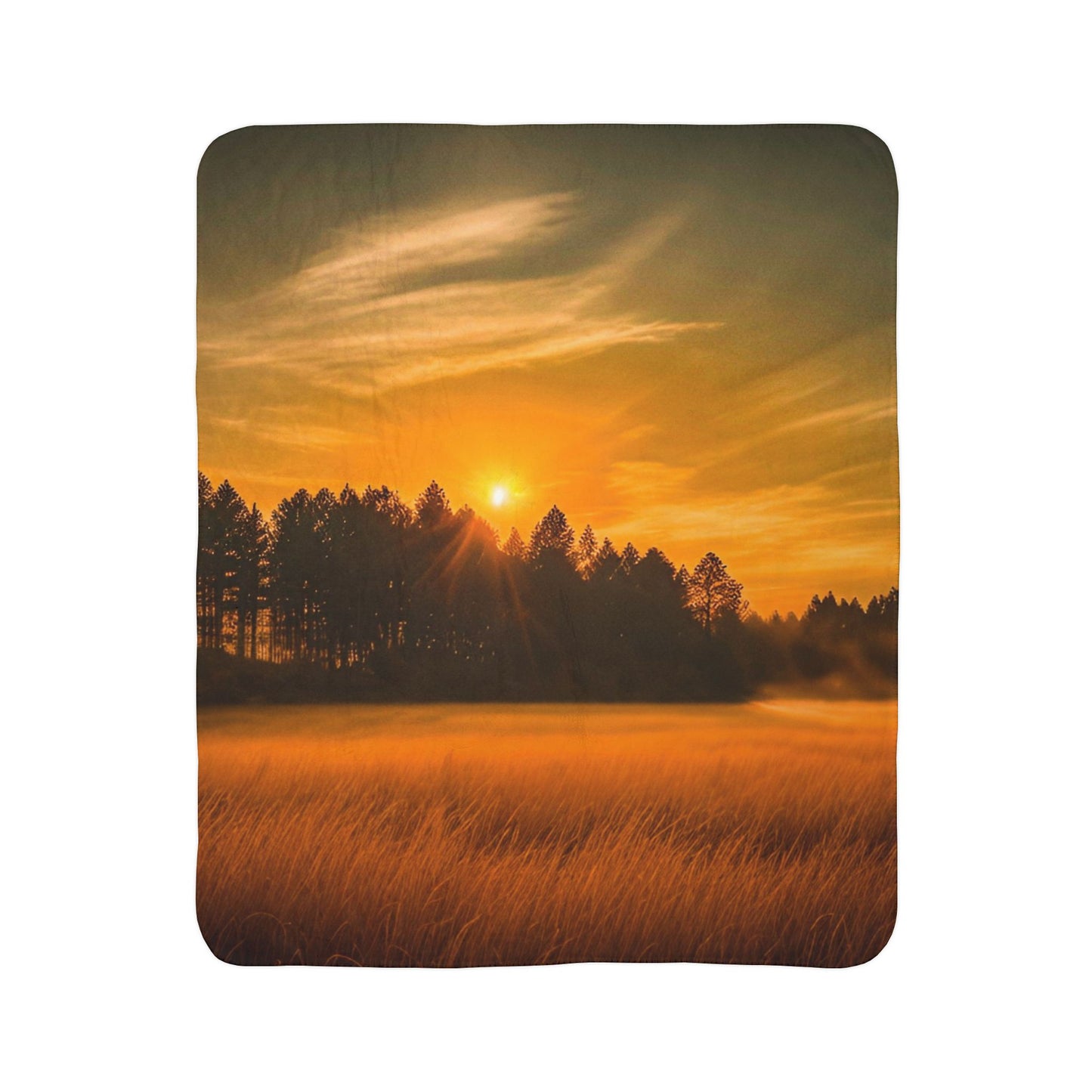 Field Sunset Fleece Sherpa Blanket (SP Photography Collection)