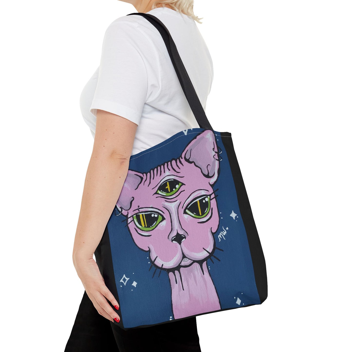 Madam Feline Tote Bag (Peculiar Paintings Collection) BLACK