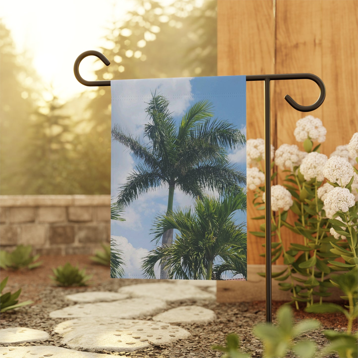 Palm Tree Garden & House Banner (B & J Collections(Pole not included)