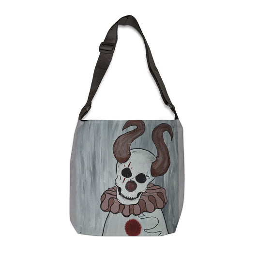 Toby The Clown Adjustable Tote Bag (Peculiar Paintings Collection) GRAY