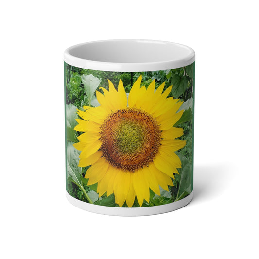 Yellow Sunflower Jumbo Mug, 20oz (Enchanted Exposures By Tammy Lyne) GREEN