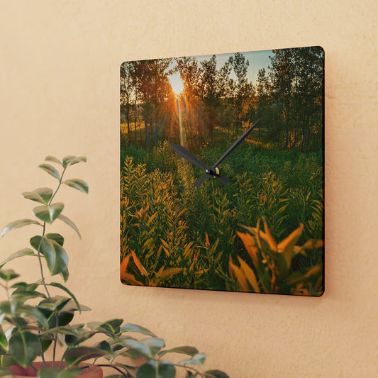 Sunset Fields Acrylic Wall Clock (SP Photagrapy Collection)