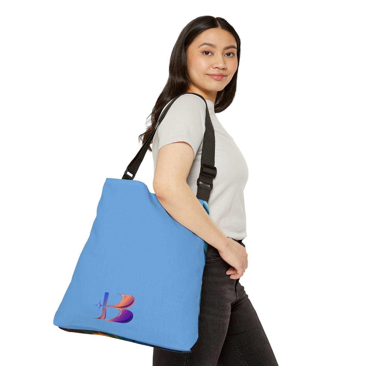 Smokey Tye Dye Adjustable Tote Bag (aiB & J Collections) BLUE