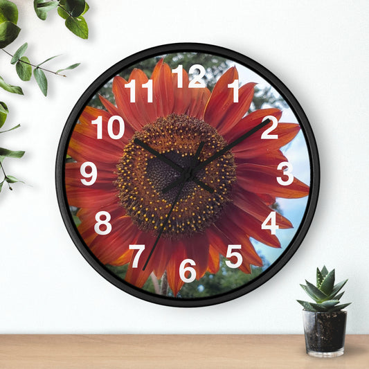 Heart Sunflower Wall Clock (Enchanted Exposures By Tammy Lyne)