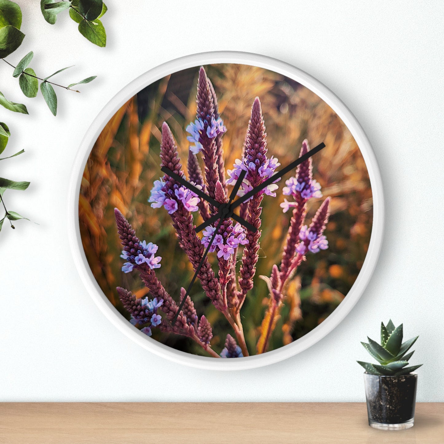 Purple Fields Wall Clock (SP Photography Collection)