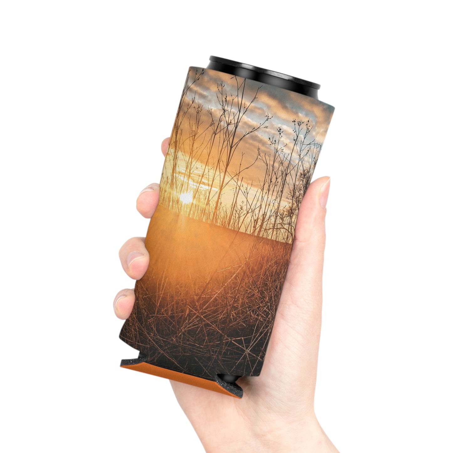 Cloudy Sunset Can Slim Cooler Sleeve (SP Photography Collection) ORANGE