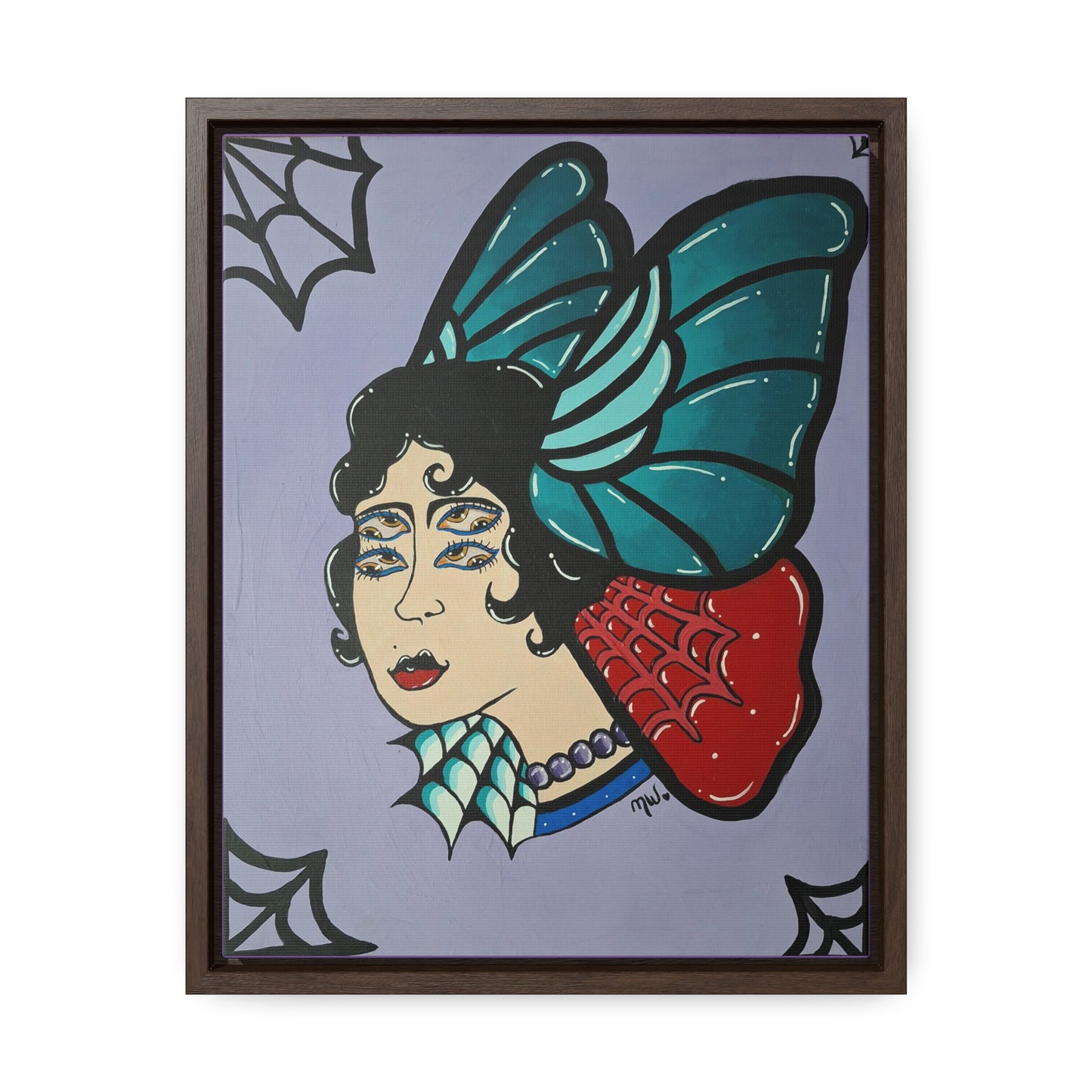 Lady Flutter Canvas Wraps, Vertical Frame ( Peculiar Paintings Collection)