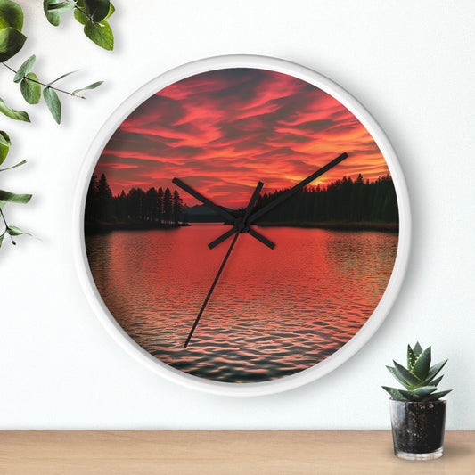 Red Sky Wall Clock (SP Photography Collection)