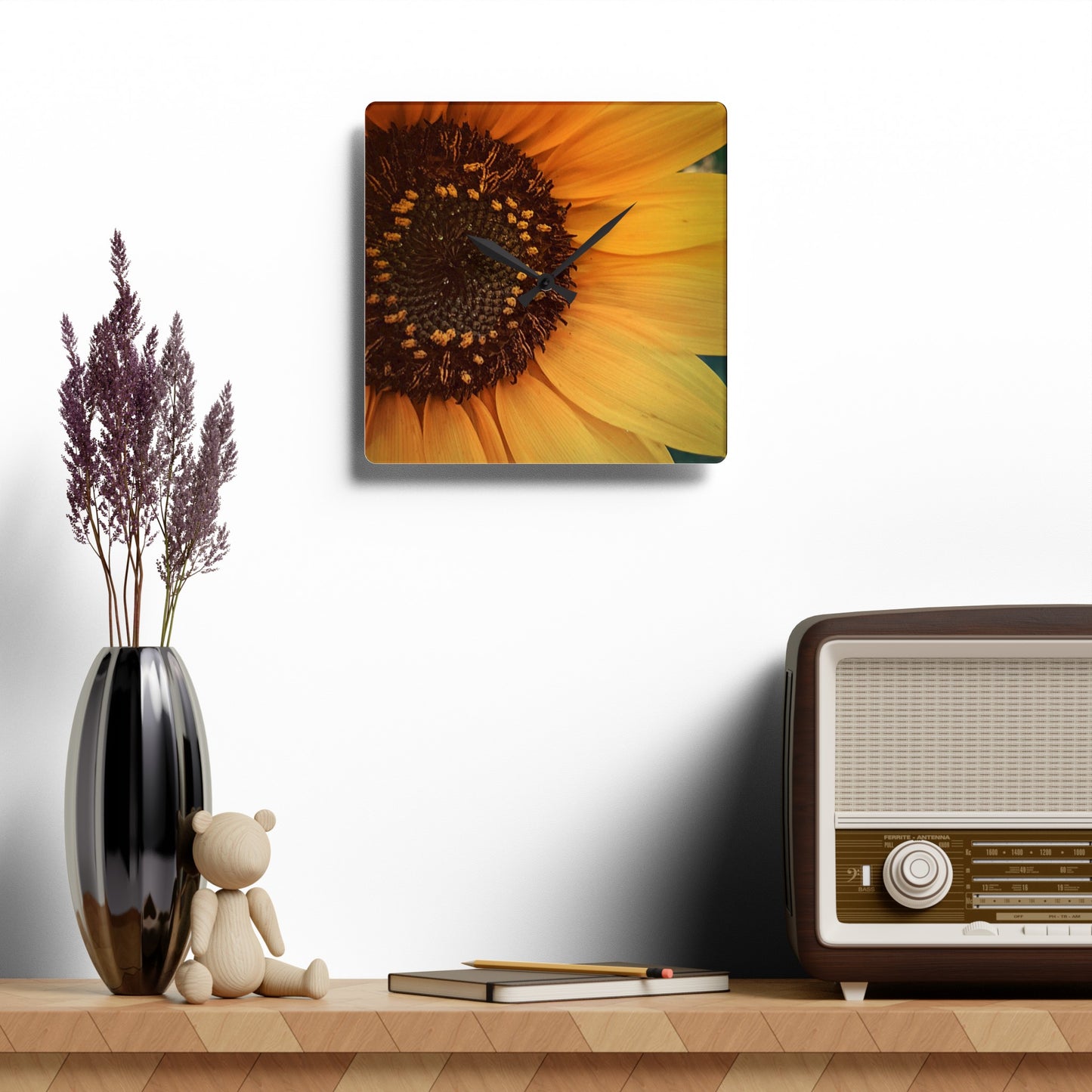 Sun Ray Sunflower Acrylic Wall Clock (SP Photography Collection)