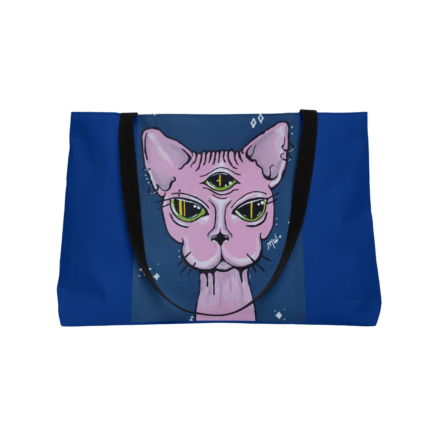 Madame Feline Weekender Tote Bag (Peculiar Paintings Collection) NAVY