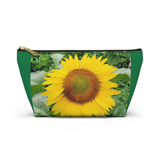 Yellow Sunflower Accessory Pouch w T-bottom (Enchanted Exposures By Tammy Lyne) GREEN