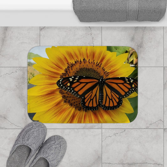 Happy Sunflower Bath Mat (Enchanted Exposures By Tammy Lyne)