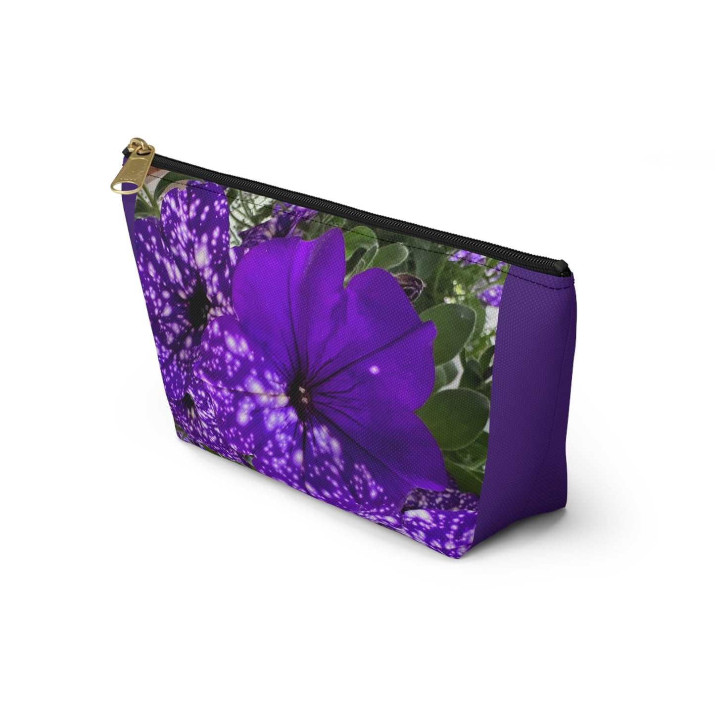 Purple Flower Pouch w T-bottom (Custom Creations By Catelyn) PURPLE