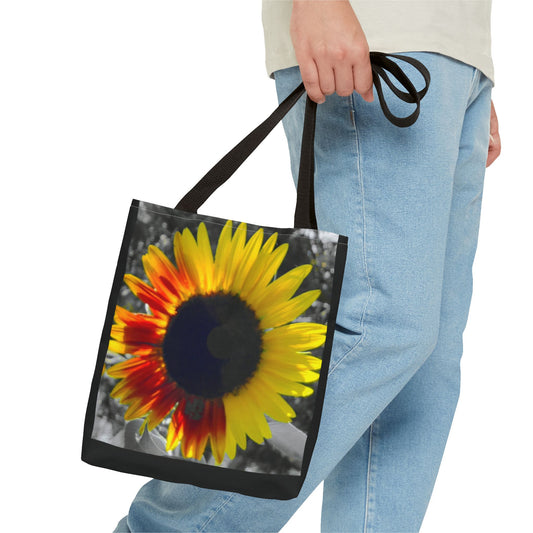 Mixed Sunflower Butterfly Tote Bag (Enchanted Exposures By Tammy Lyne) BLACK