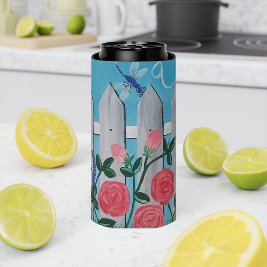 Spring is in the air Slim Can Cooler Sleeve (Brookson Collection) BLUE