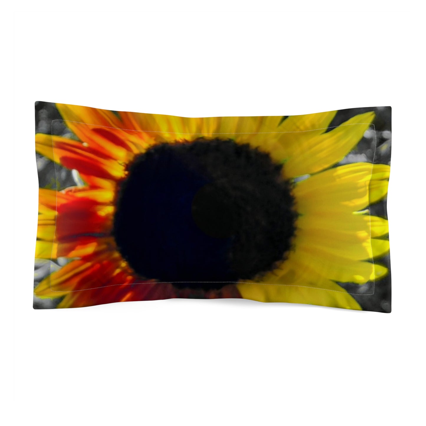 Mixed Sunflower Microfiber Pillow Sham (Enchanted Exposures By Tammy Lyne) BLACK