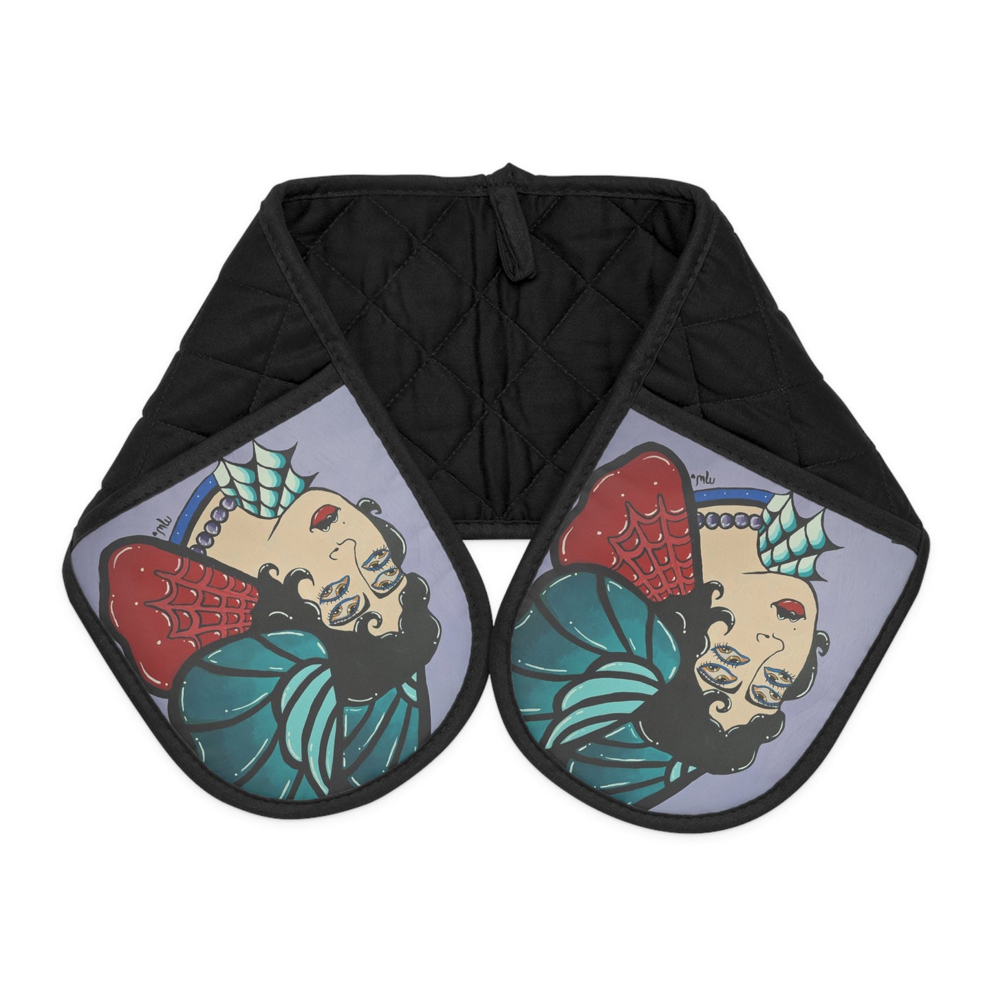 Lady Flutter Oven Mitts (Peculiar Paintings Collection)