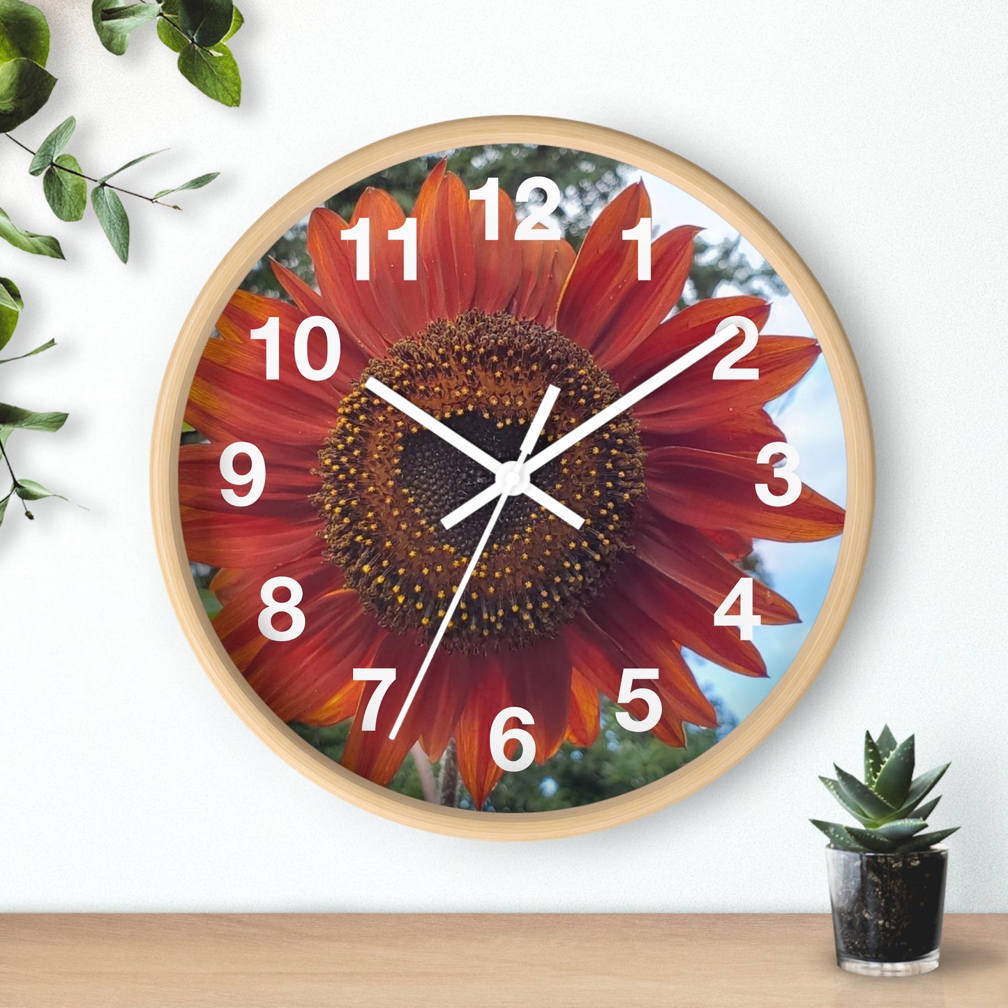 Heart Sunflower Wall Clock (Enchanted Exposures By Tammy Lyne)