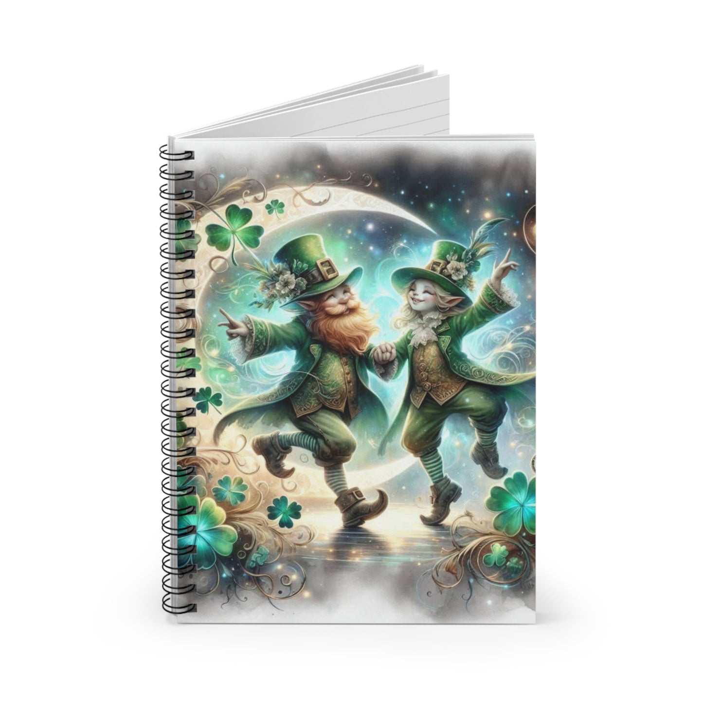 Leprechaun Dance Spiral Notebook - Ruled Line (aiB & J Collections)