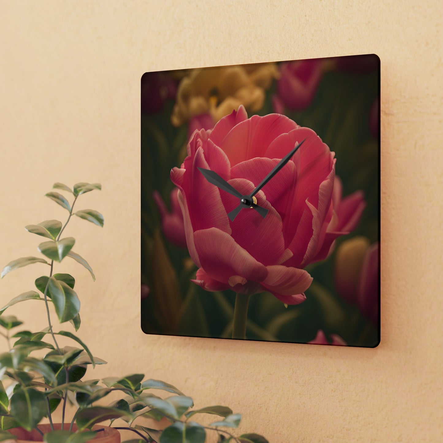 Pink Buttercup Acrylic Wall Clock (SP Photography Collection)