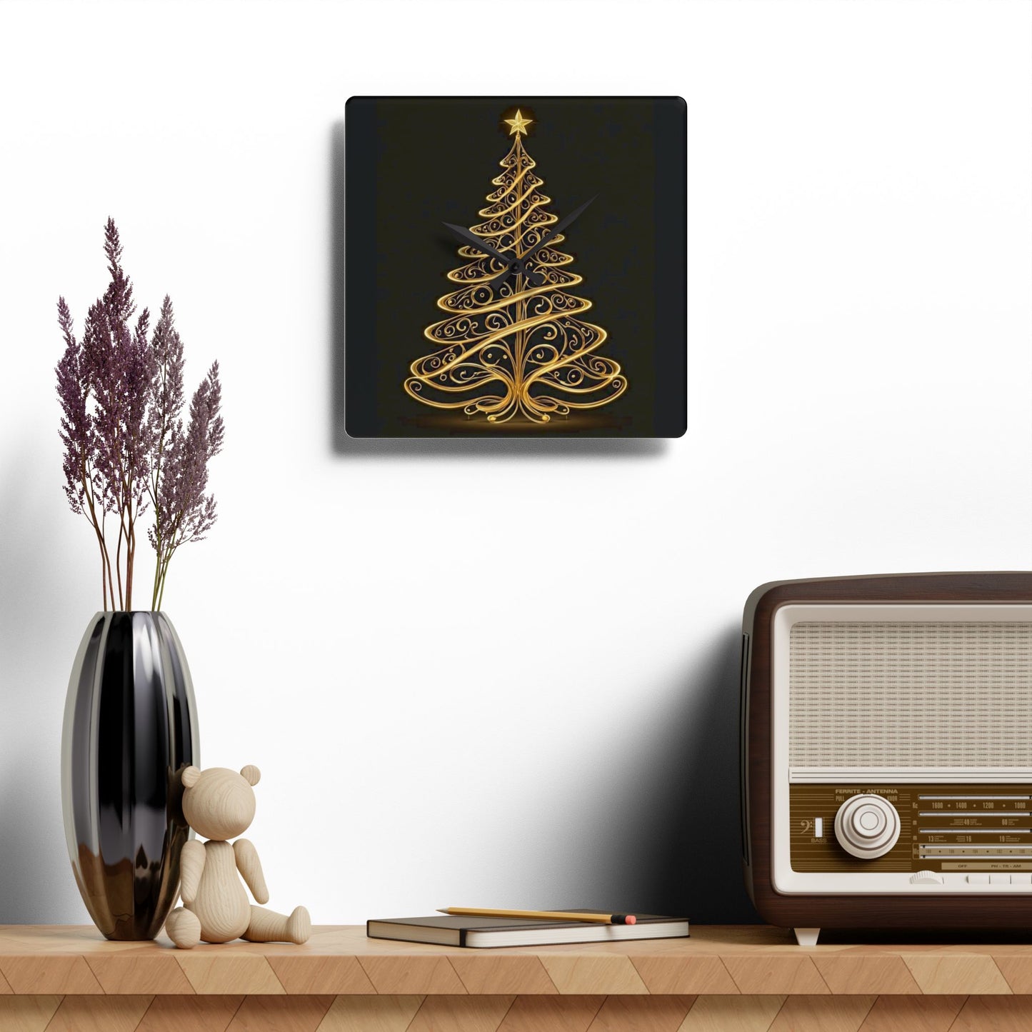 Golden Tree Wall Clock (ai B & J Collections)