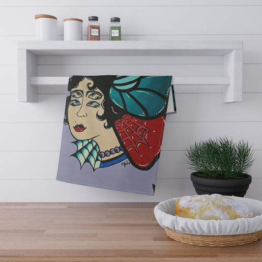 Lady Flutter Kitchen Towel (Peculiar Paintings Collection)