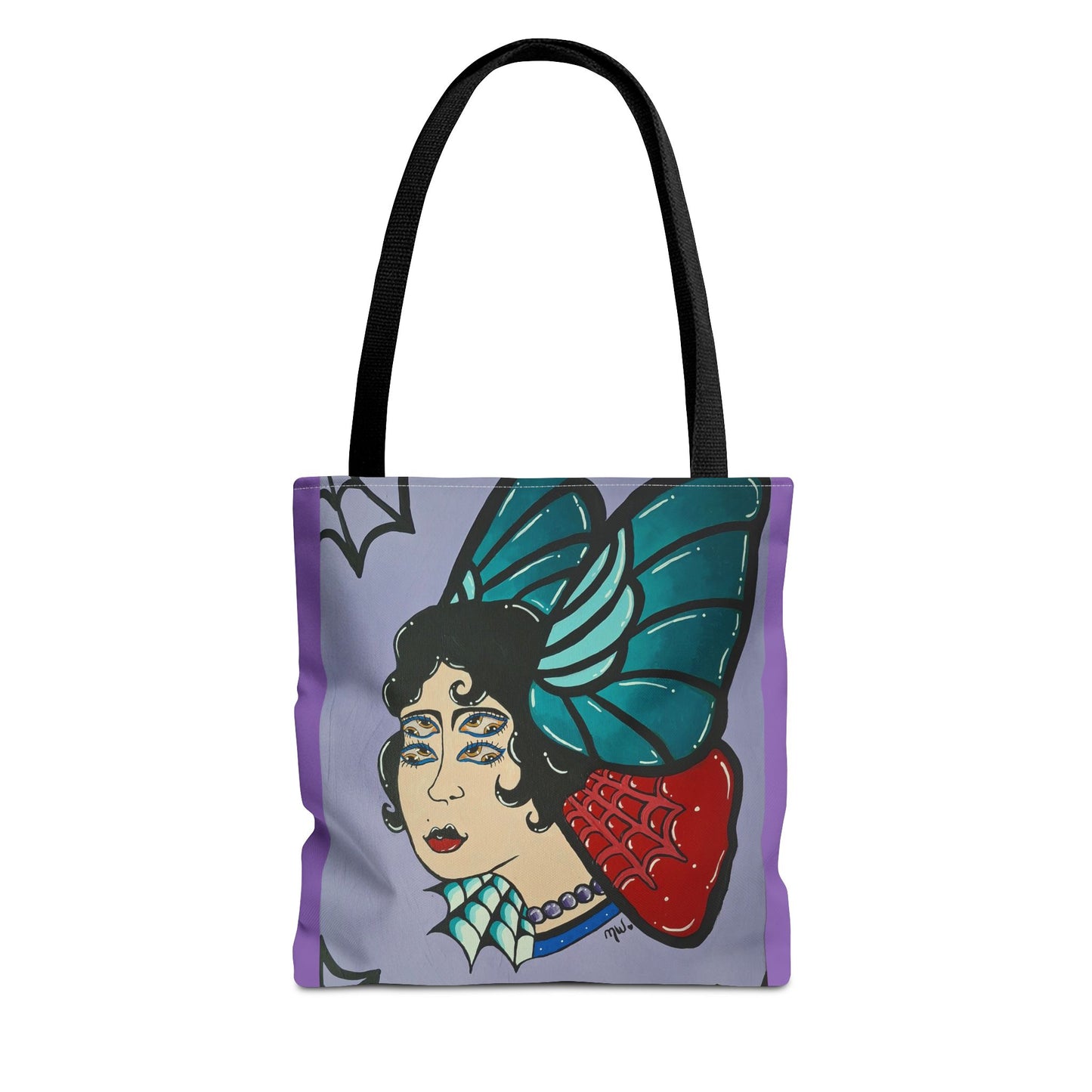 Lady Flutter Tote Bag (Peculiar Paintings Collection) PURPLE