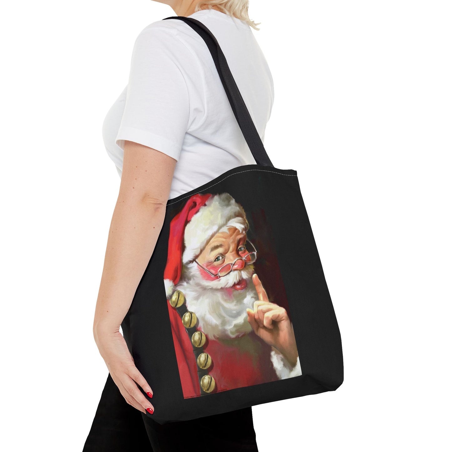 Quite Santa Tote Bag (ai B & J Collections) BLACK