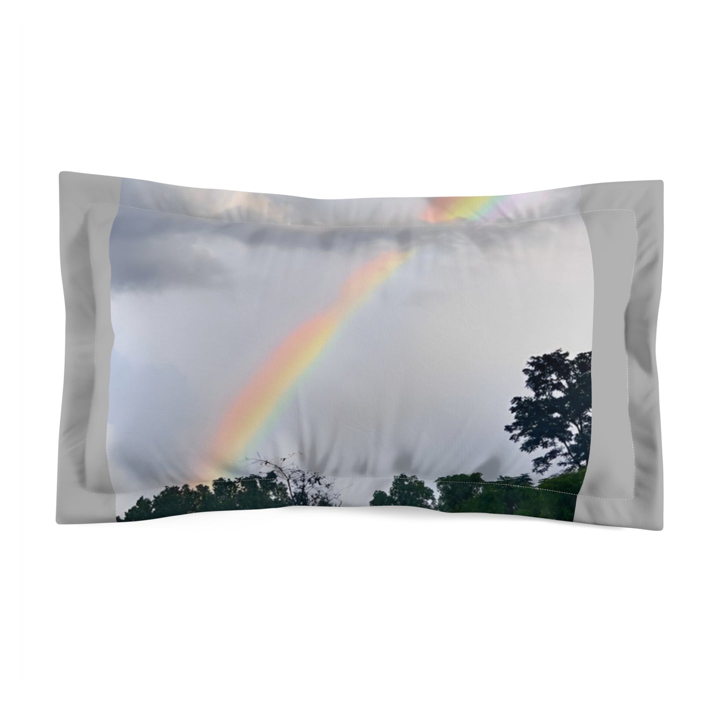 Rainbow Microfiber Pillow Sham (Enchanted Exposures By Tammy Lyne) GRAY