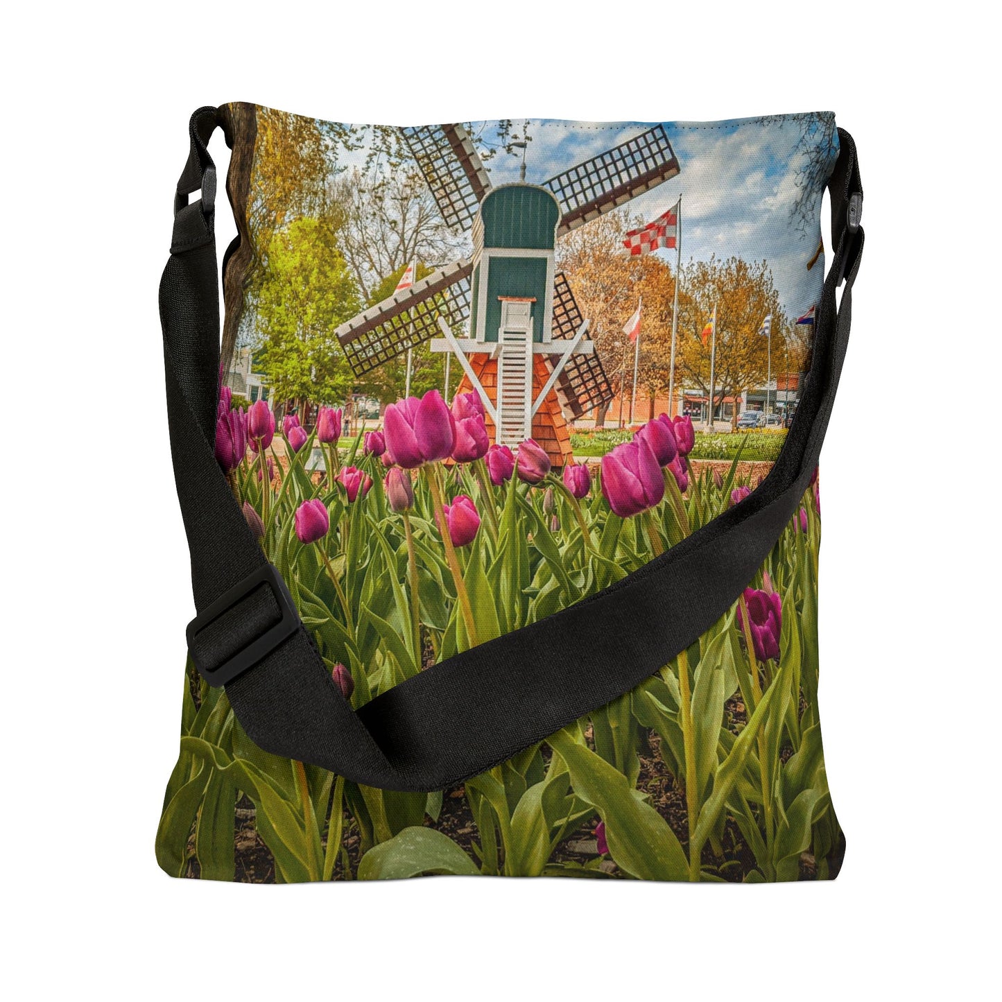 Windmill Tulip Adjustable Tote Bag (SP Photography Collection) BLACK