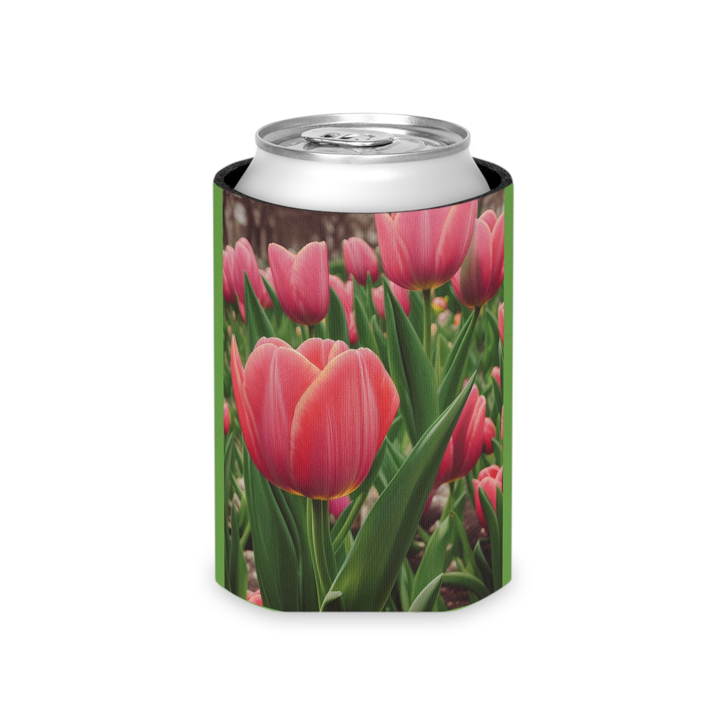 Pink Tulip Can Regular Cooler Sleeve (SP Photography Collection) GREEN