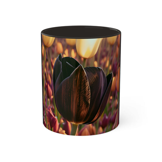 Purple Tulip Mug, 11oz (SP Photography Collection) BLACK