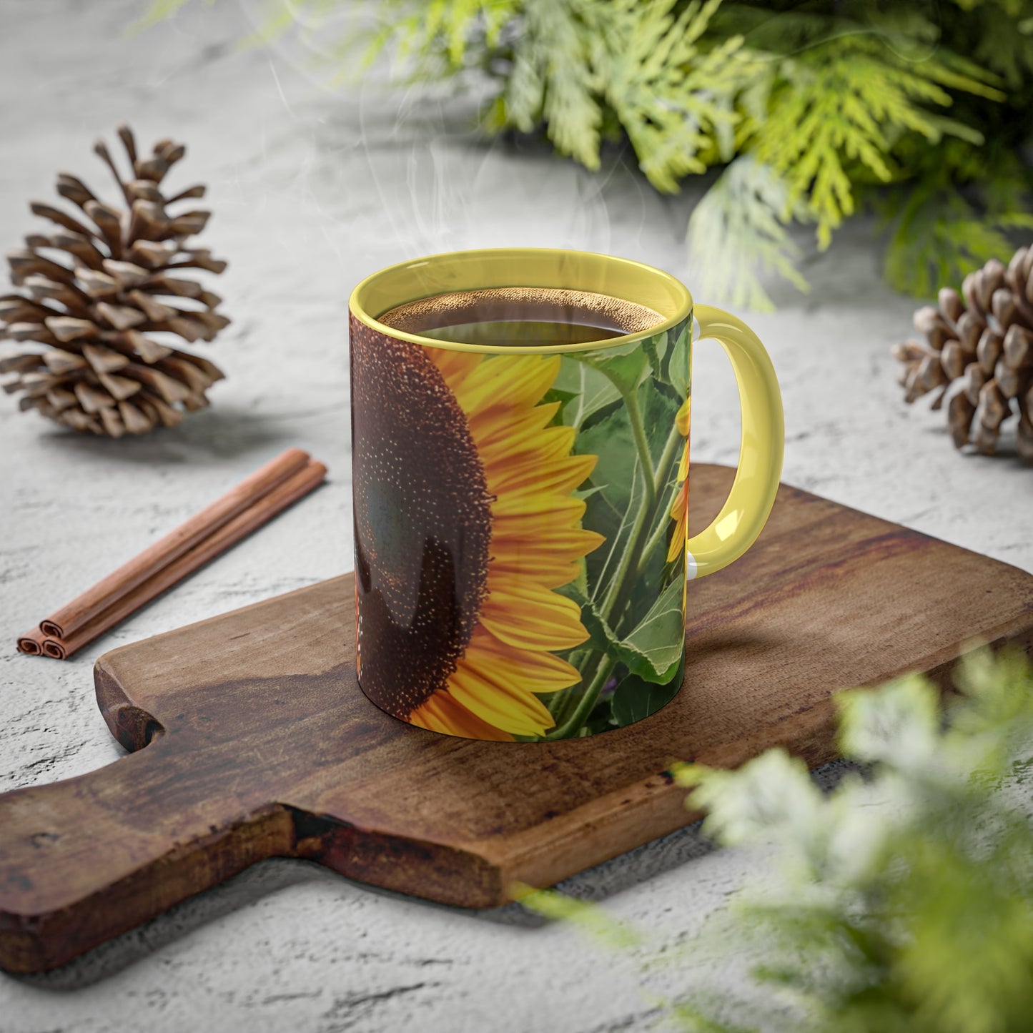 Bright Sunflower Mug, 11oz (Enchanted Exposures By Tammy Lyne) YELLOW