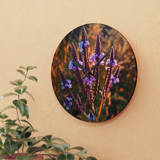 Purple Field Acrylic Wall Clock (SP Photography Collection)