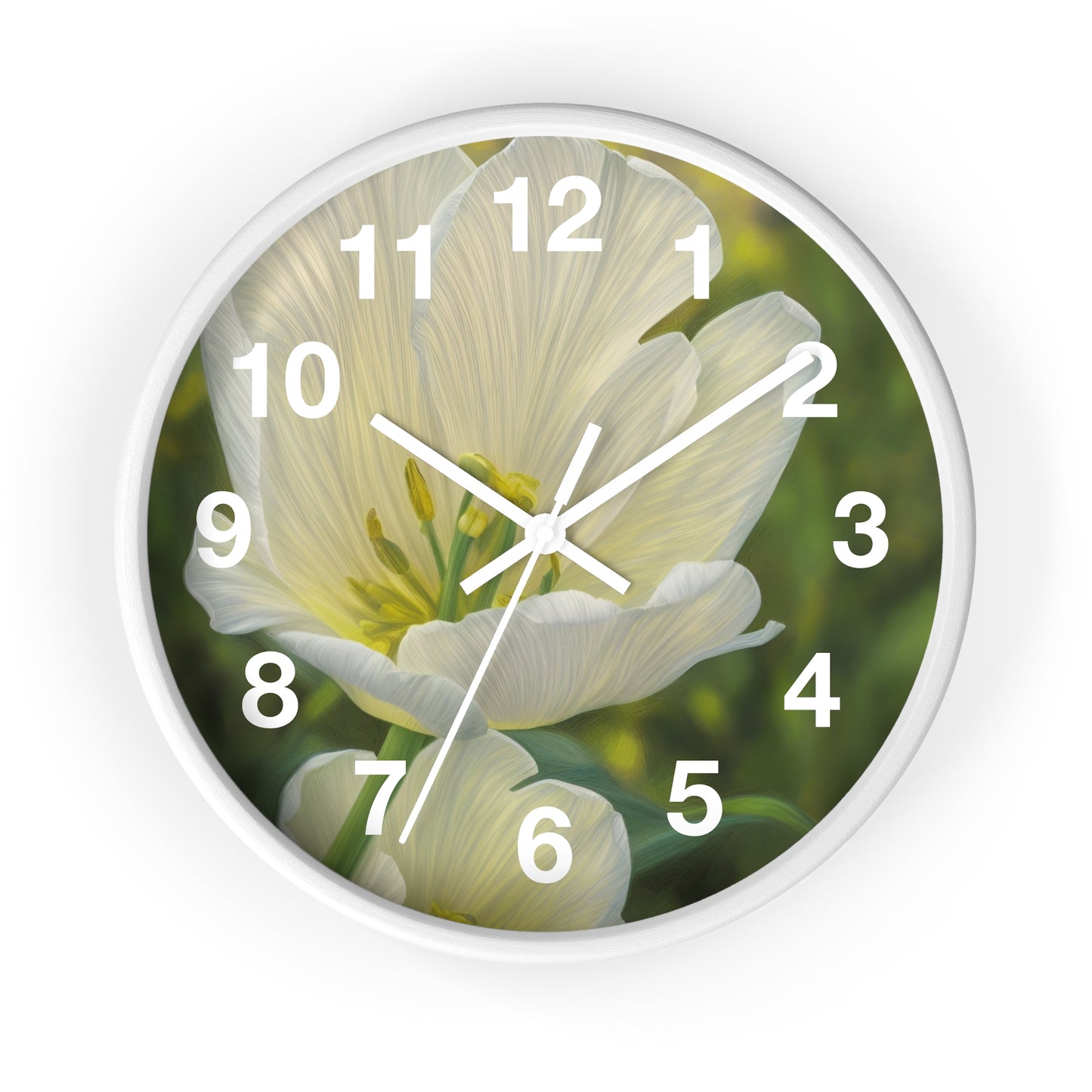 White Tulip Wall Clock (SP Photography Collection)