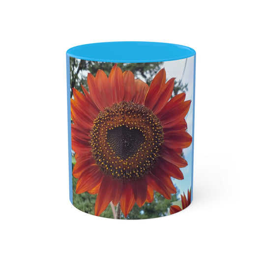 Heart Sunflower Mug, 11oz (Enchanted Exposures By Tammy Lyne Collection) BLUE