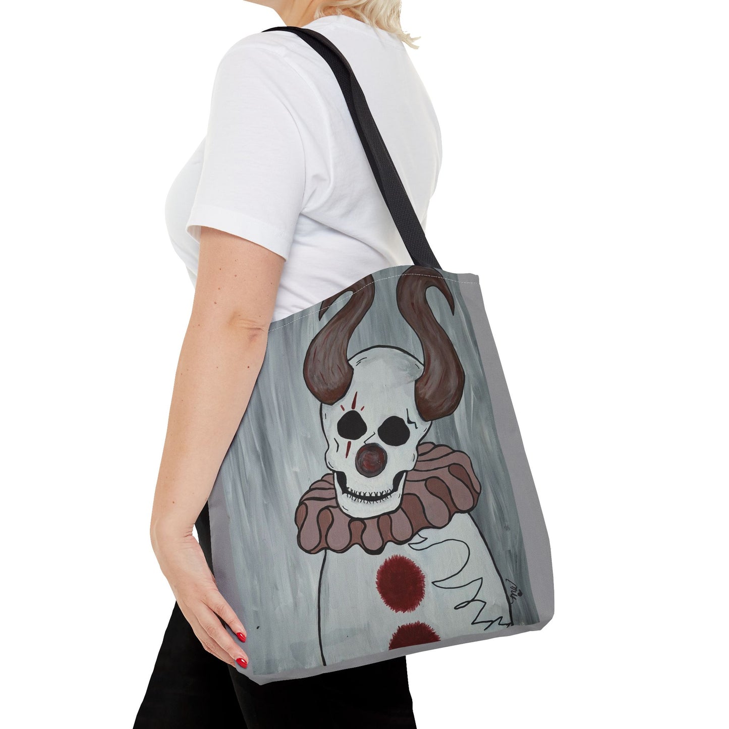 Toby The Clown Tote Bag (Peculiar Paintings Collection) LIGHT GRAY