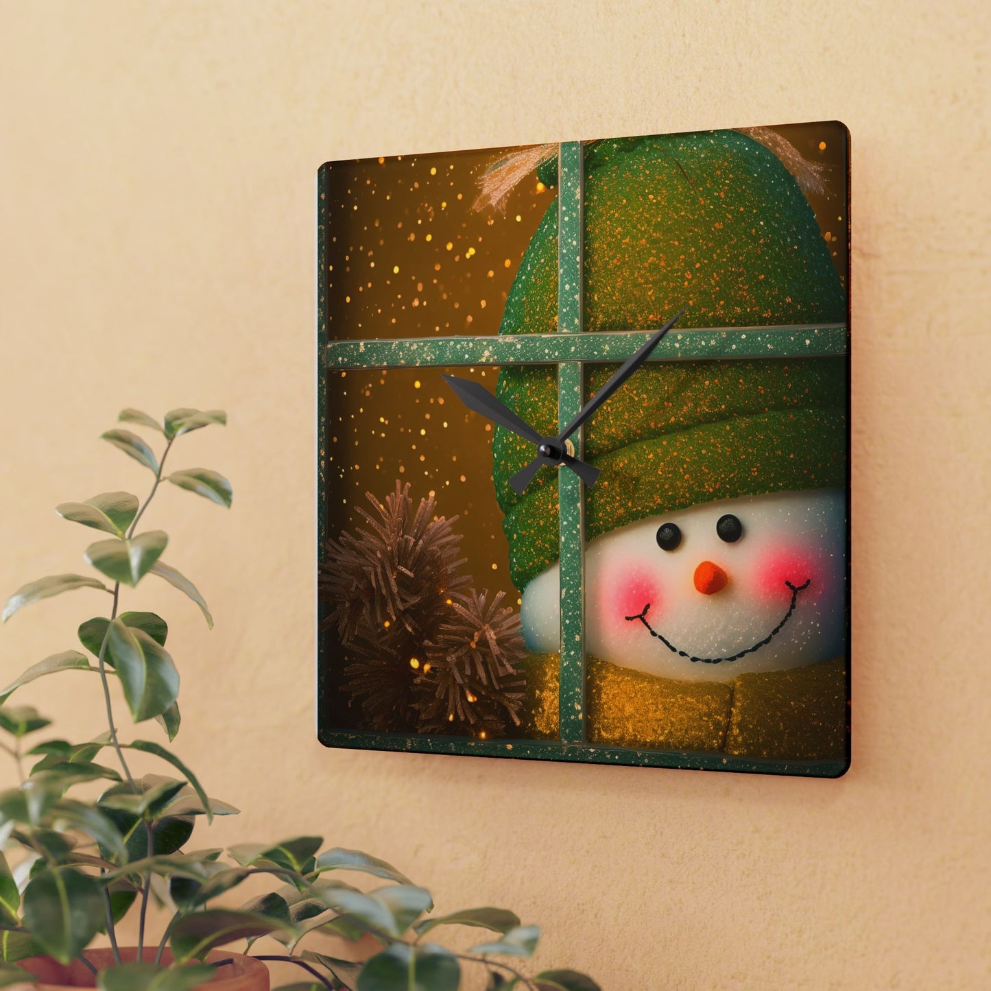 Peek A Boo Snowman Wall Clock (SP Photography Collection)