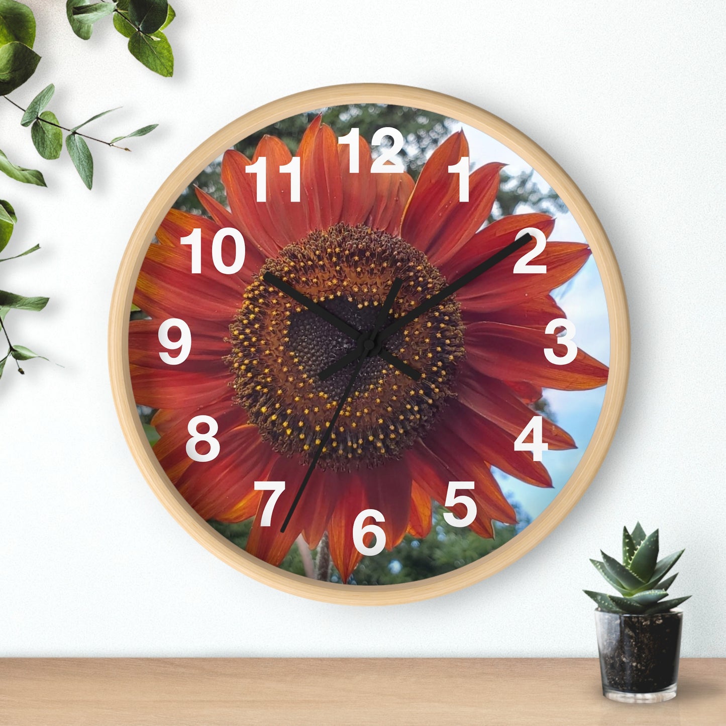 Heart Sunflower Wall Clock (Enchanted Exposures By Tammy Lyne)