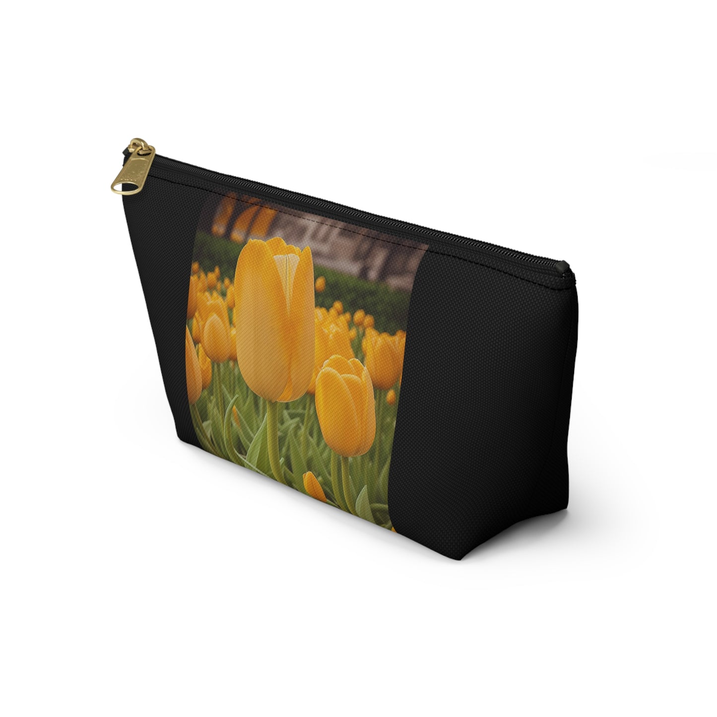 Yellow Tulip Accessory Pouch w T-bottom (SP Photography Collection) BLACK