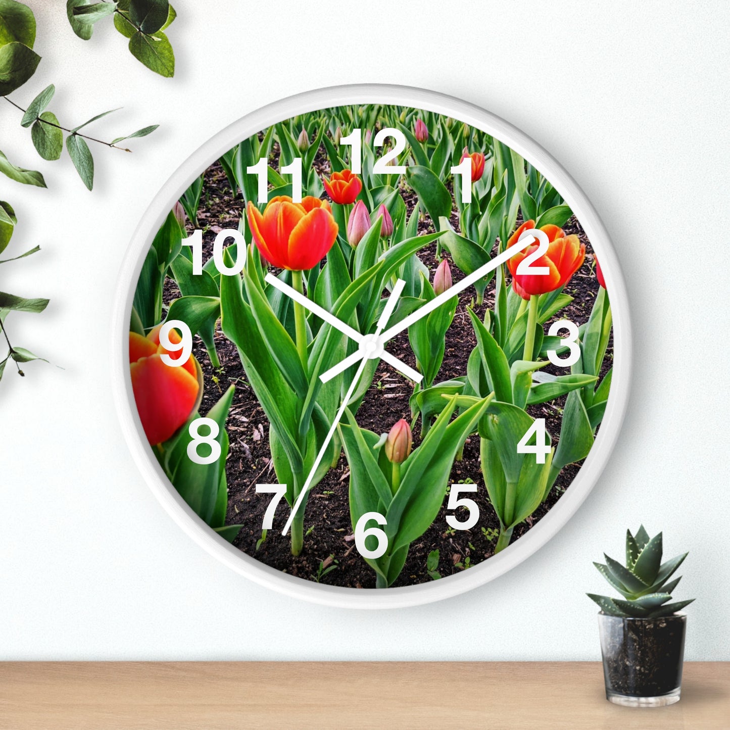 Red Tulips Wall Clock (SP Photography Collection)